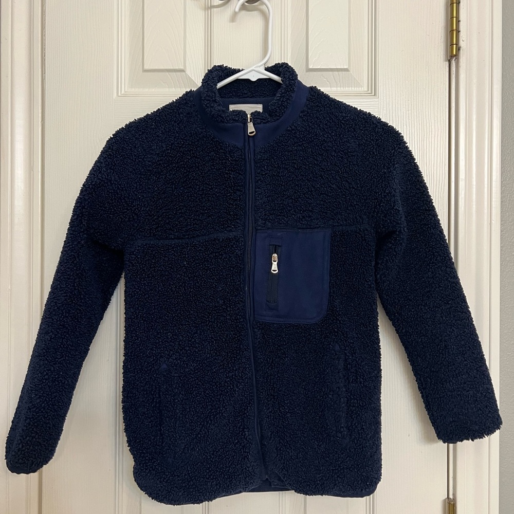 Girls Copper Key Size 7/8 coat; Polyester Navy Blue; but excellent condition
